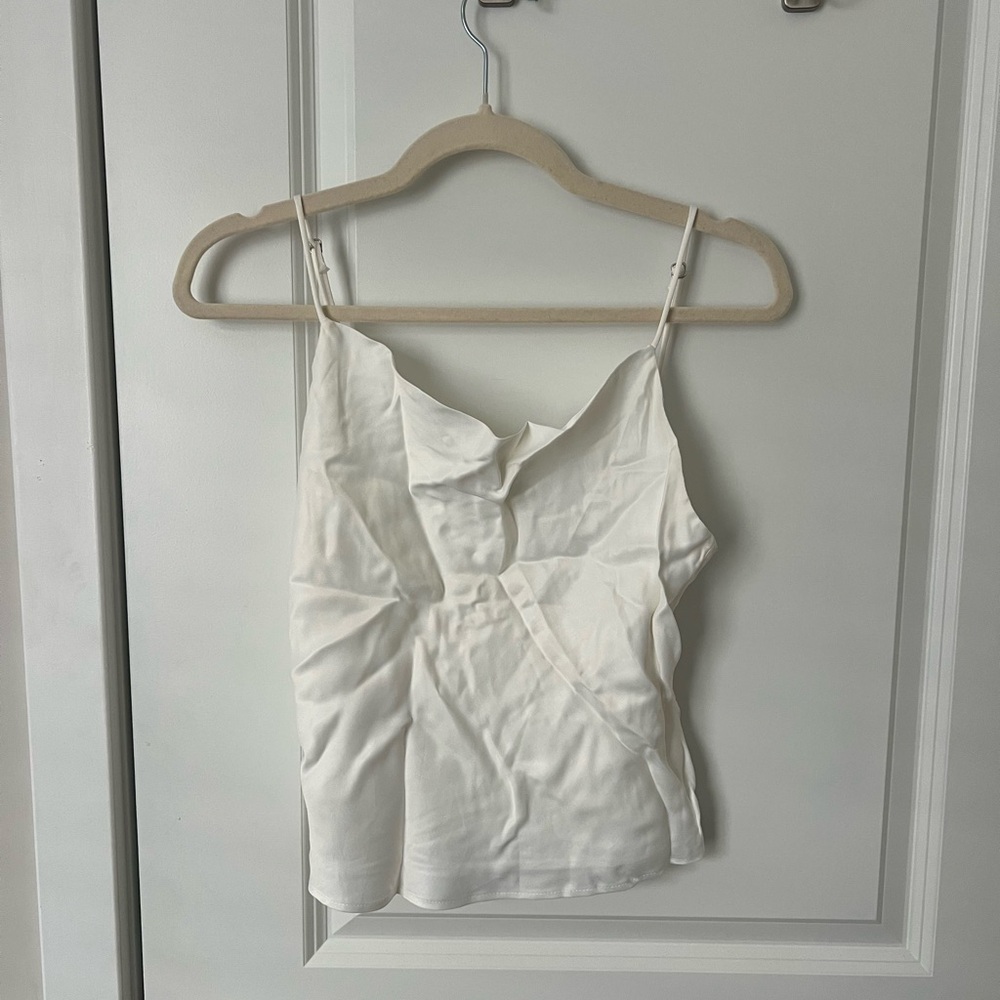 Zara satin cowl neck tank top
